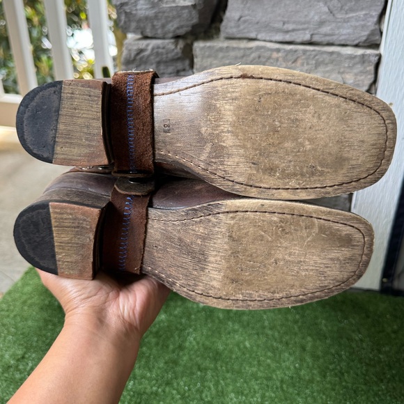 Oak Tree Farms Mid Calf Leather Square Toe Womens Cowgirl Boots - Picture 9 of 13